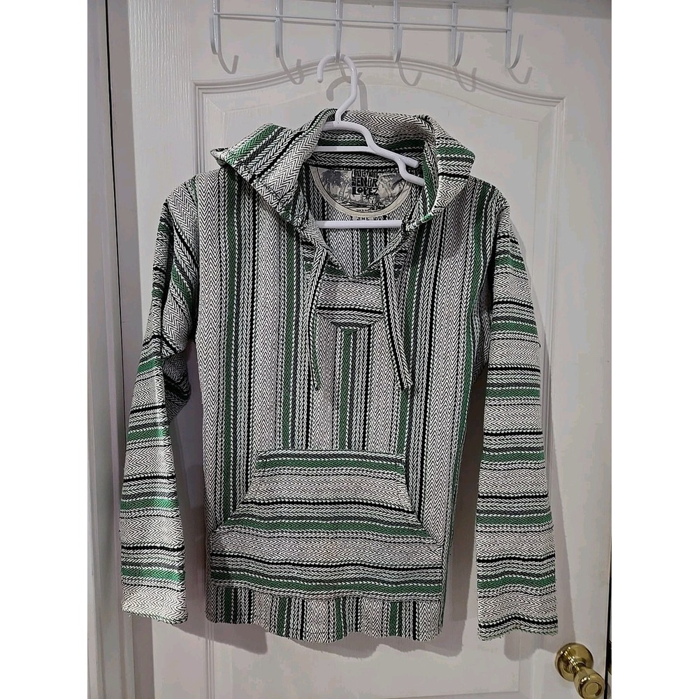 Original Senior Lopez Unisex Hoodie Medium Green/ White Baja‎ Hippie Festival